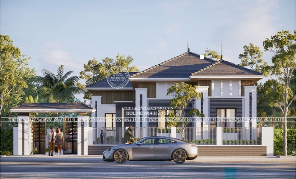 Thiết kế biệt thự hiện đại mái Thái