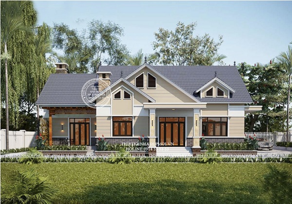 Nhà vườn cấp 4 mái Thái đẹp, sang trọng