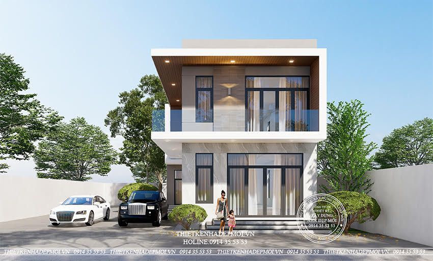 mẫu nhà phố 1 trệt 1 lầu hiện đại