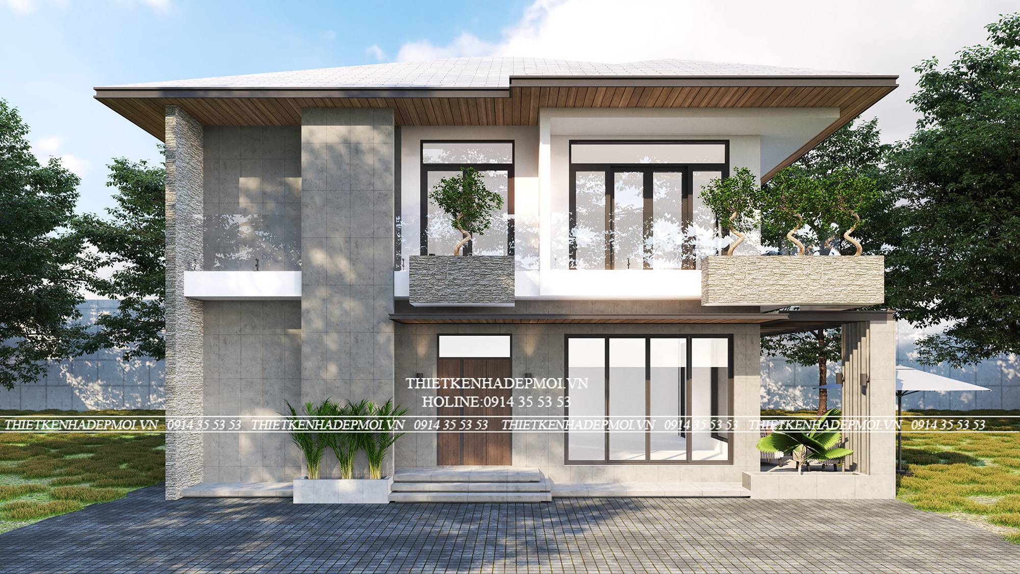 Biệt thự sân vườn 1 trệt 1 lầu