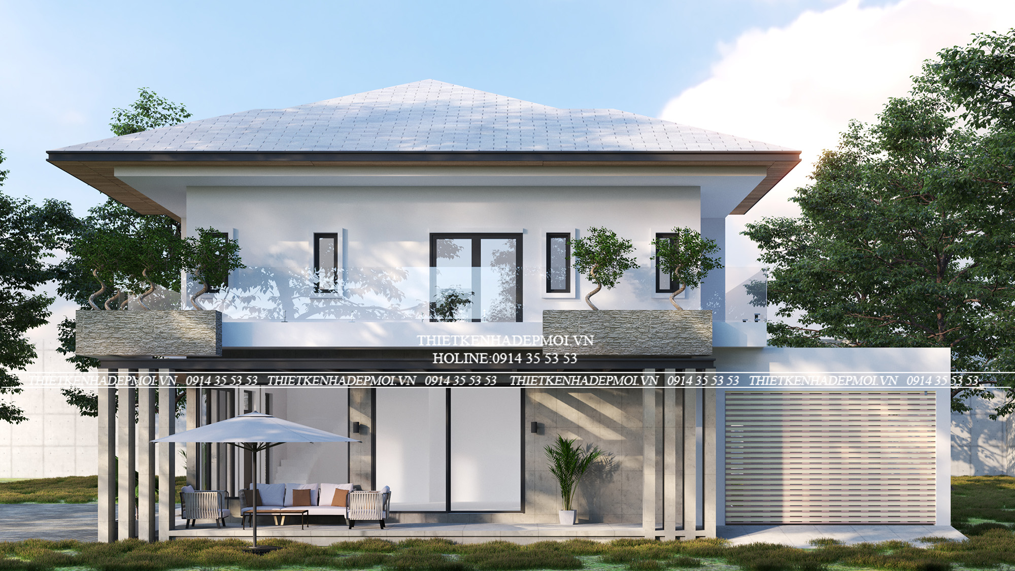 Biệt thự sân vườn 1 trệt 1 lầu nhà chị levy tại bình phước