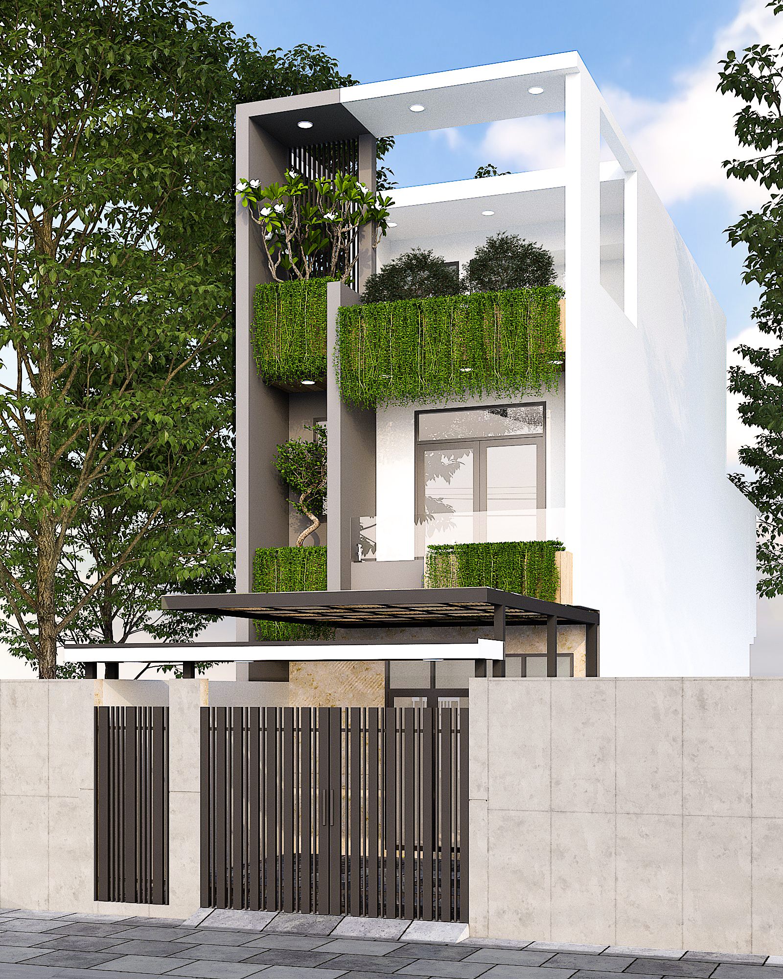 thiết kế nhà phố 1 tầng