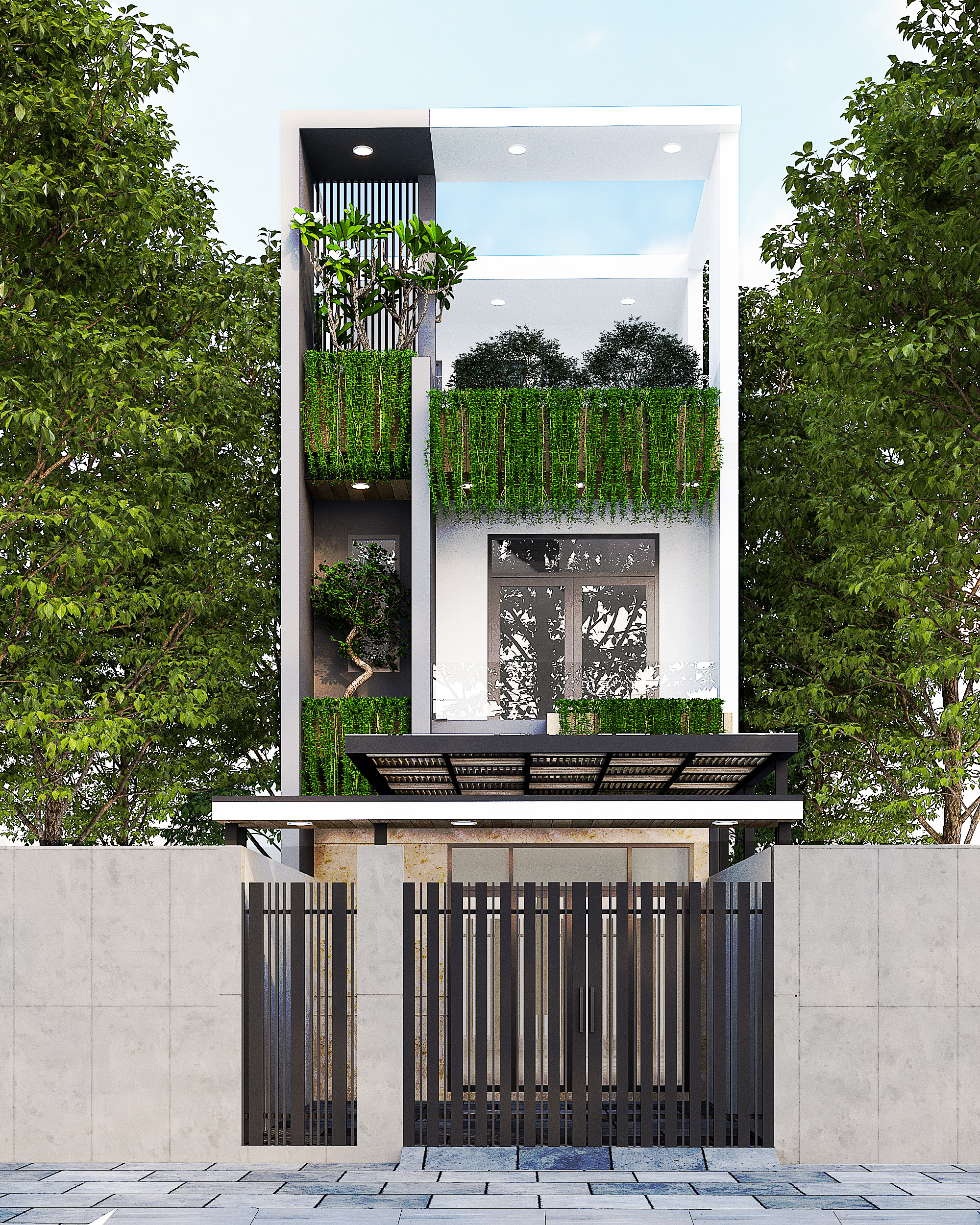 thiết kế nhà phố 1 tầng