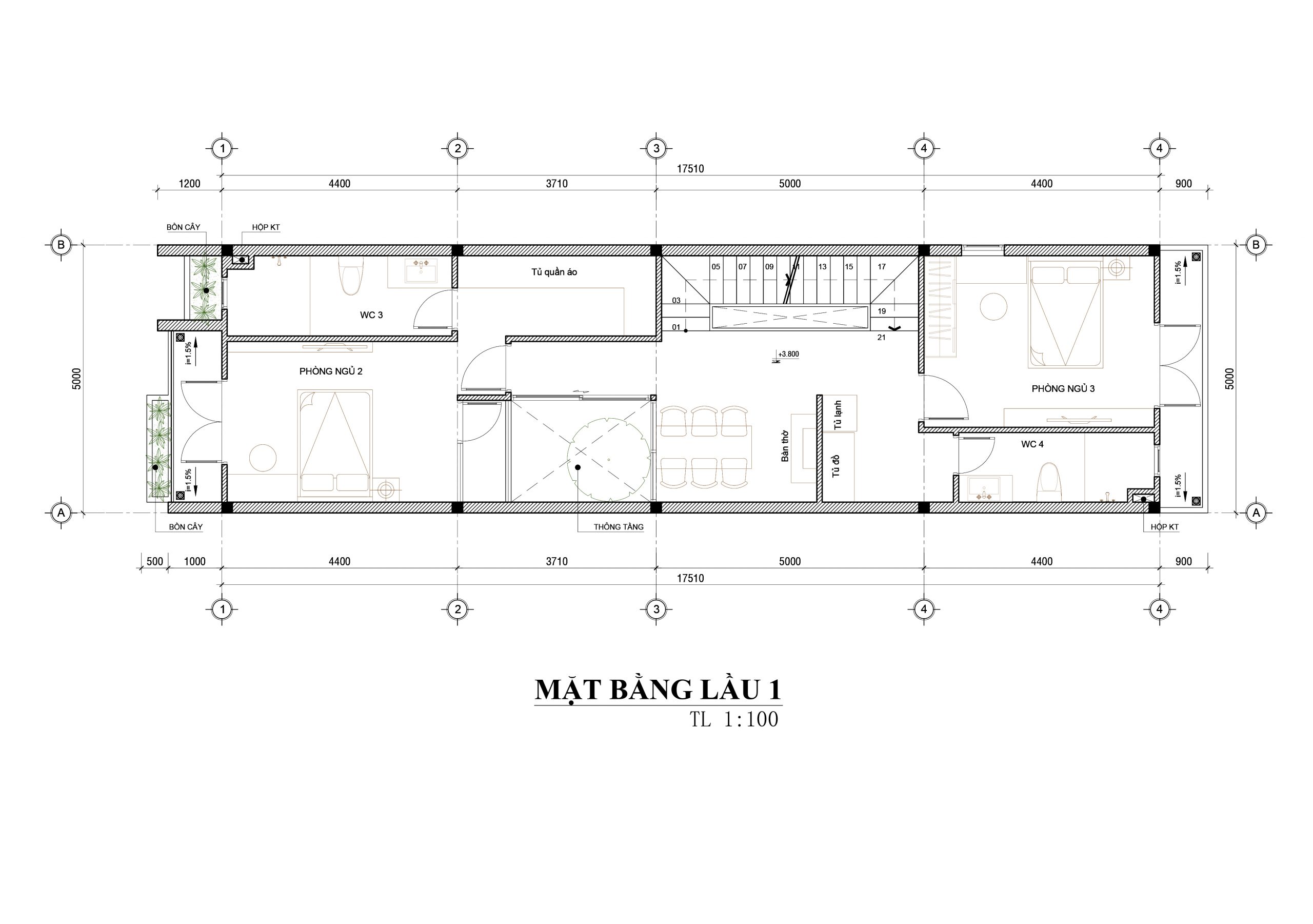 thiết kế nhà phố 1 tầng