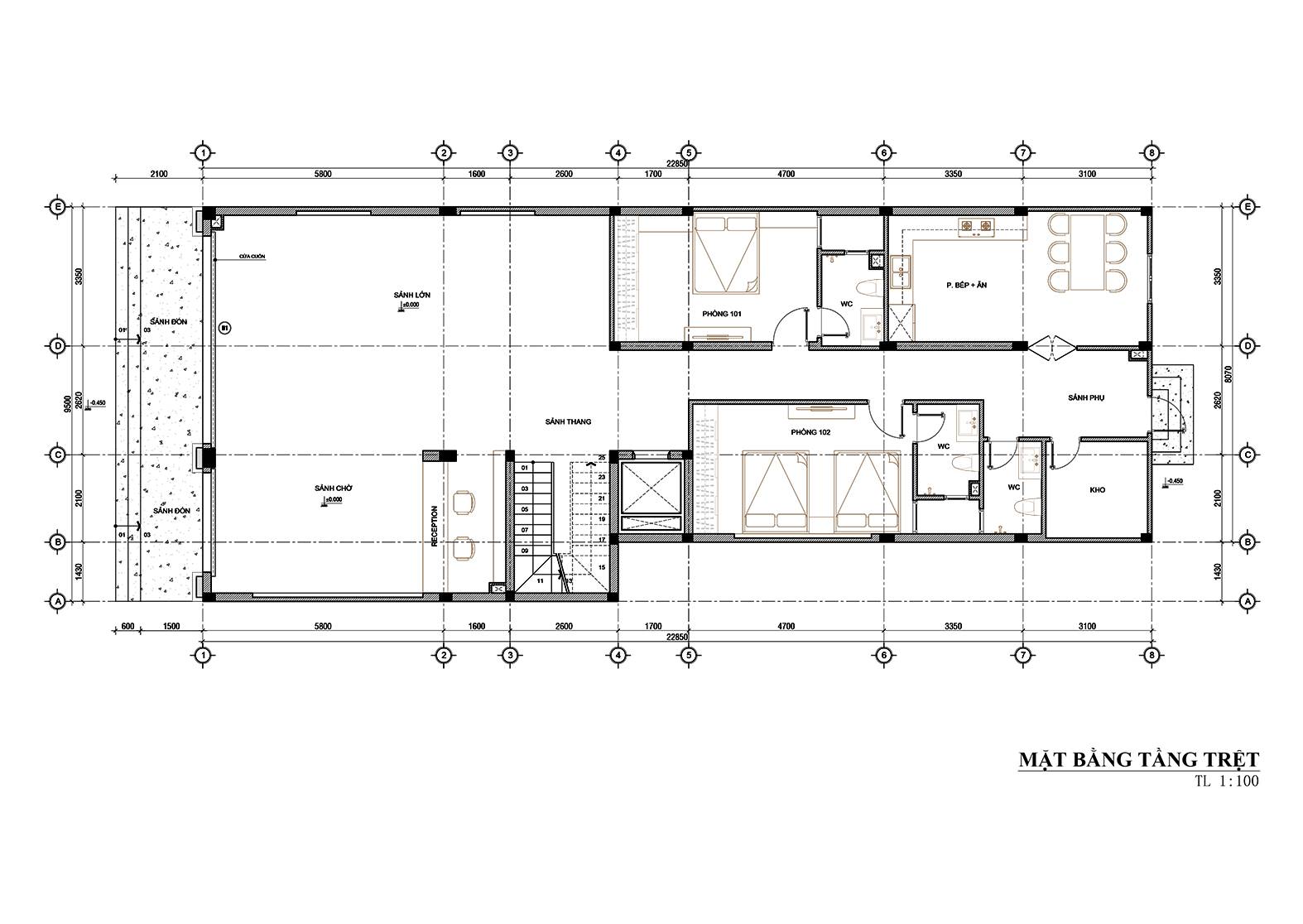 Mẫu thiết kế khách sạn phong cách tân cổ điển tiện nghi, sang trọng