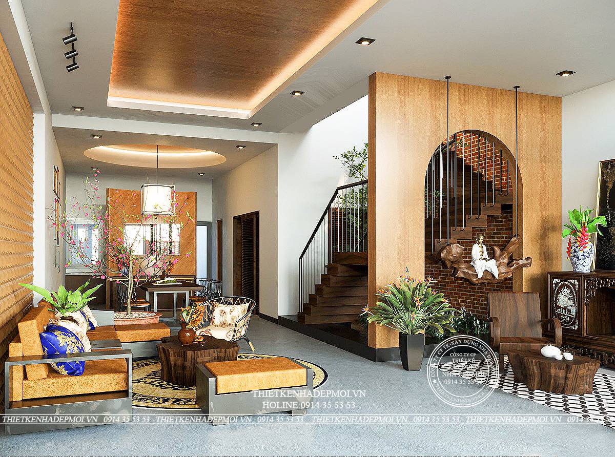 Nhà phố 1 trệt, 1 lầu phong cách indochine tại bình chánh