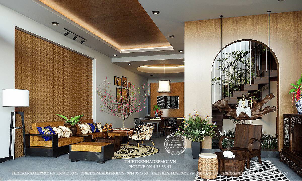 Nhà phố 1 trệt, 1 lầu phong cách indochine tại bình chánh