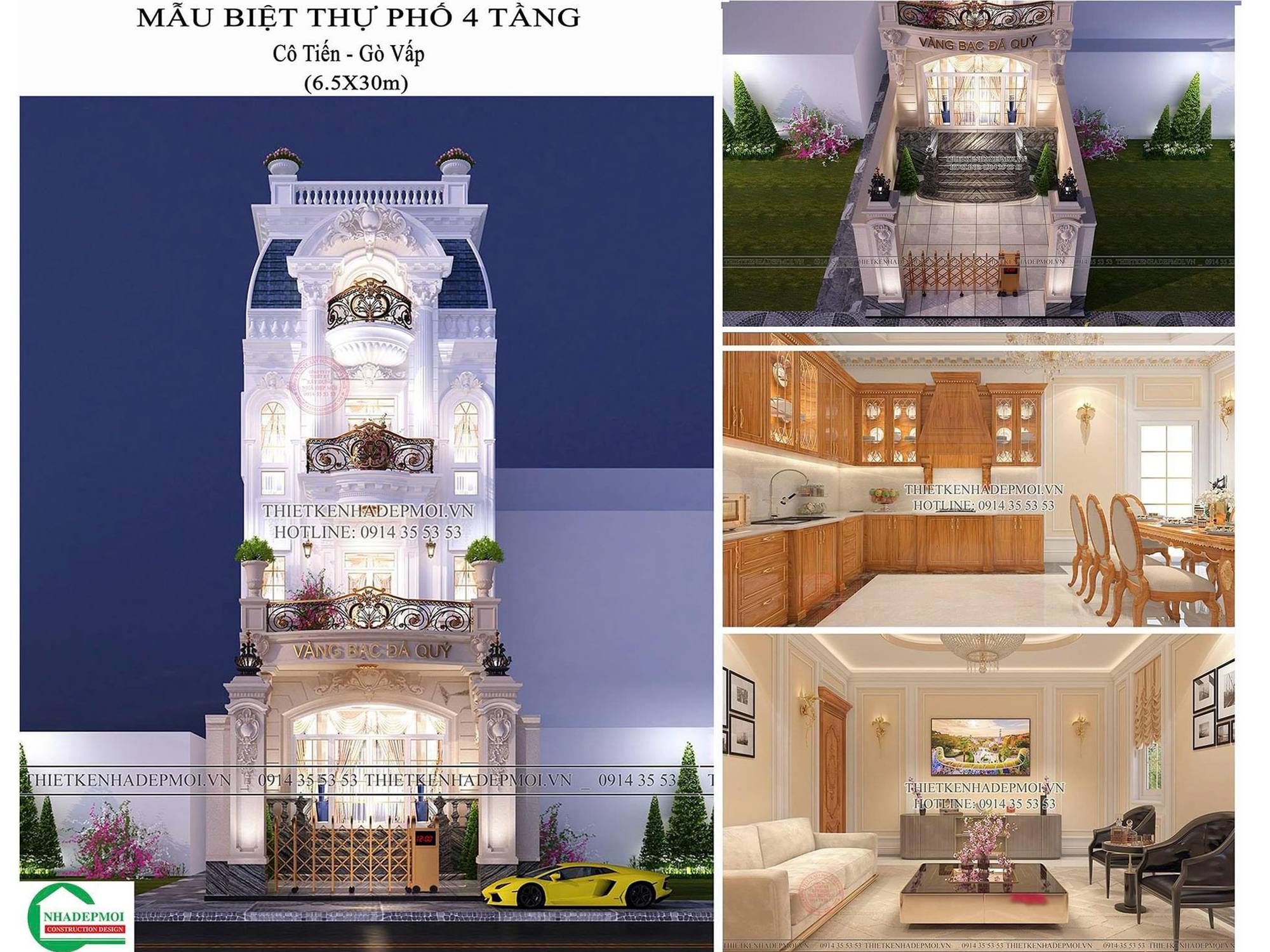 Báo giá thiết kế kiến trúc nhà phố, biệt thự, nhà mái thái đẹp