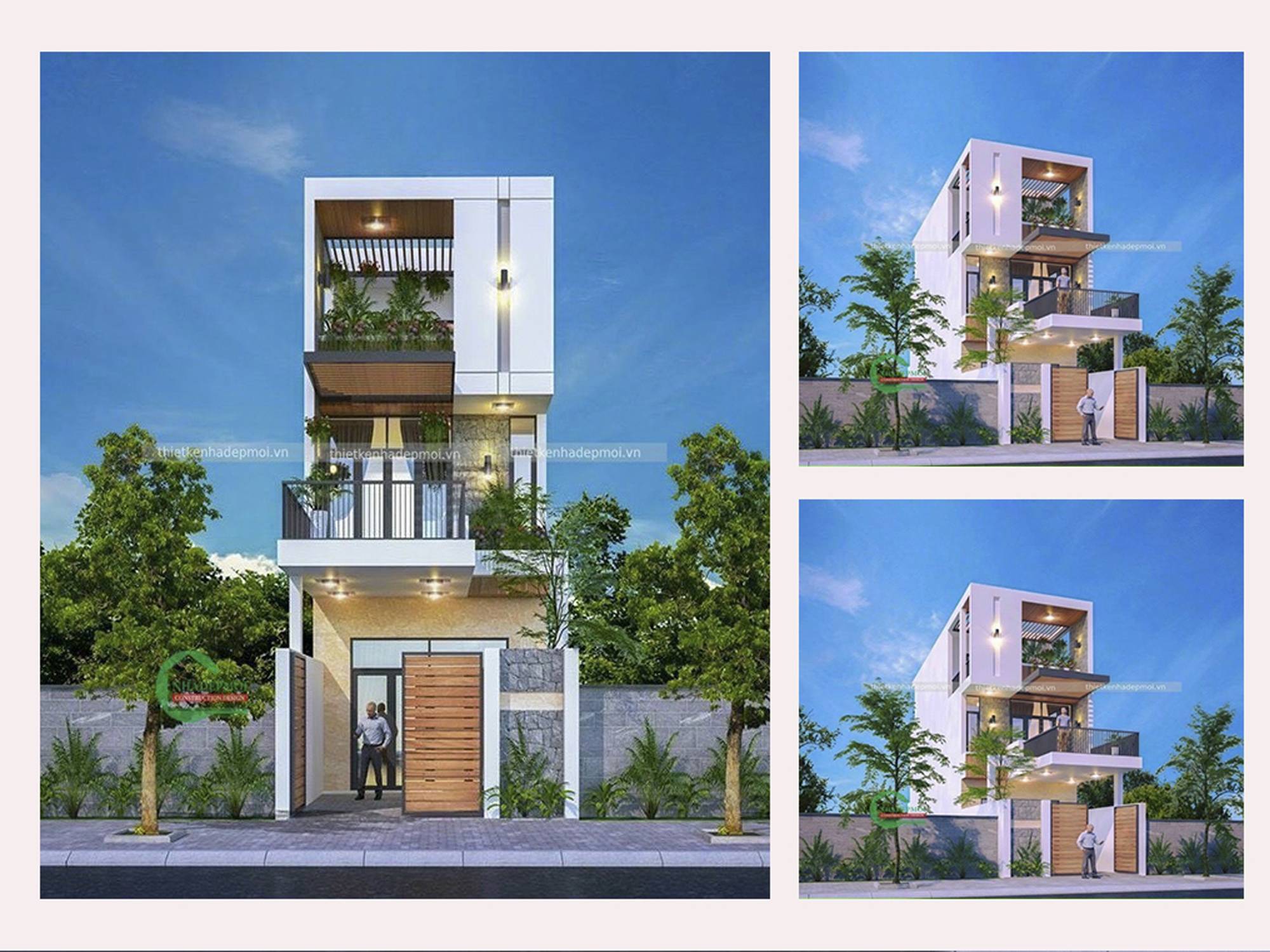 Báo giá thiết kế kiến trúc nhà phố, biệt thự, nhà mái thái đẹp