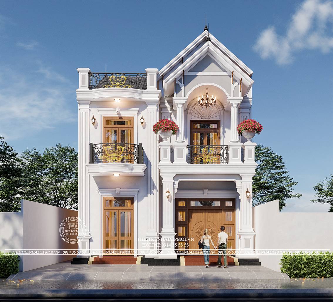 Biệt thự 2 tầng phong cách tân cổ điển