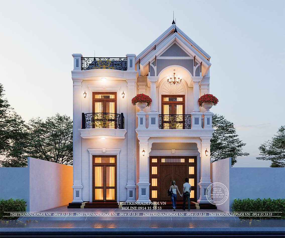 Biệt thự 2 tầng phong cách tân cổ điển