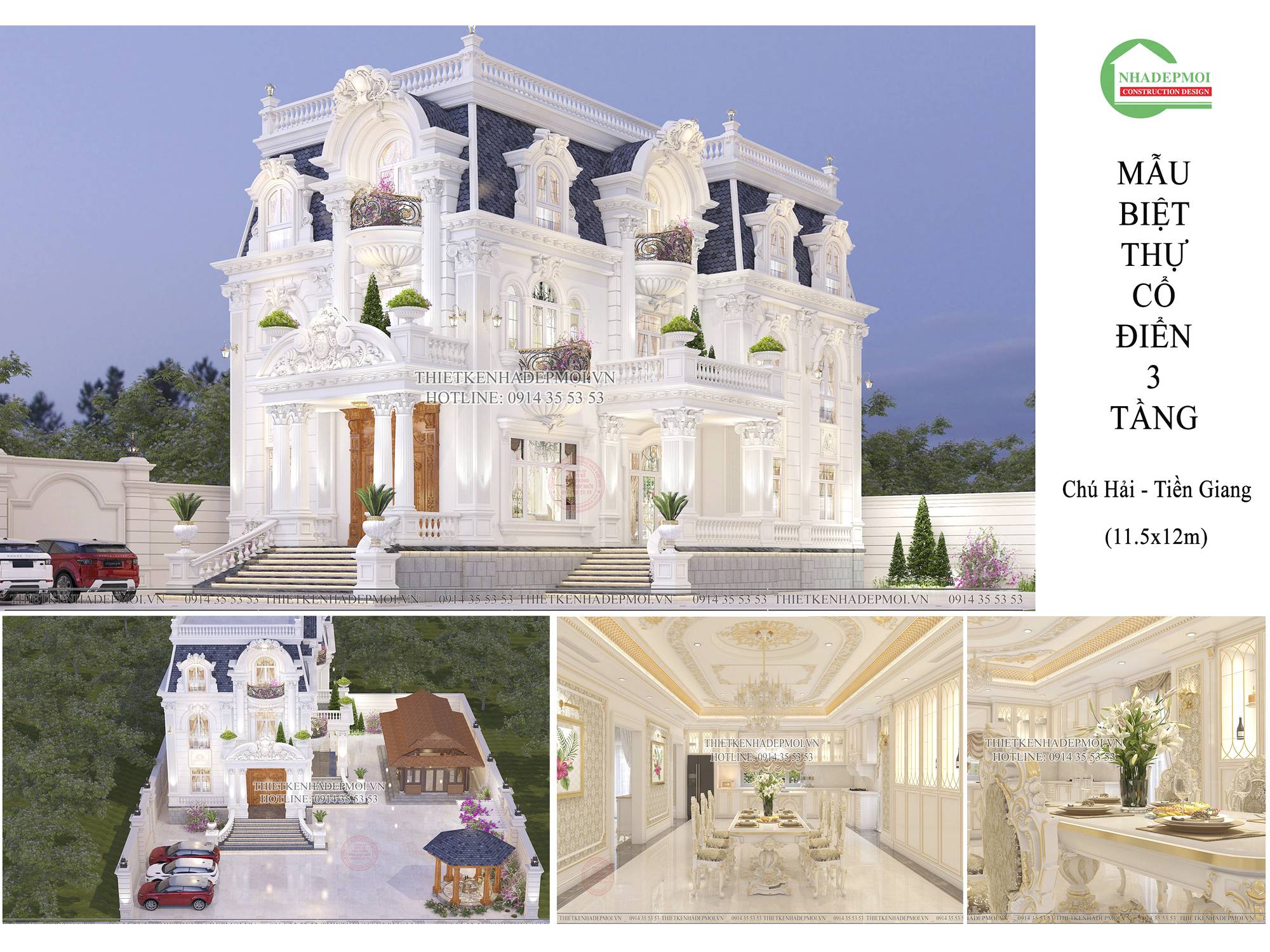 Báo giá thiết kế kiến trúc nhà phố, biệt thự, nhà mái thái đẹp