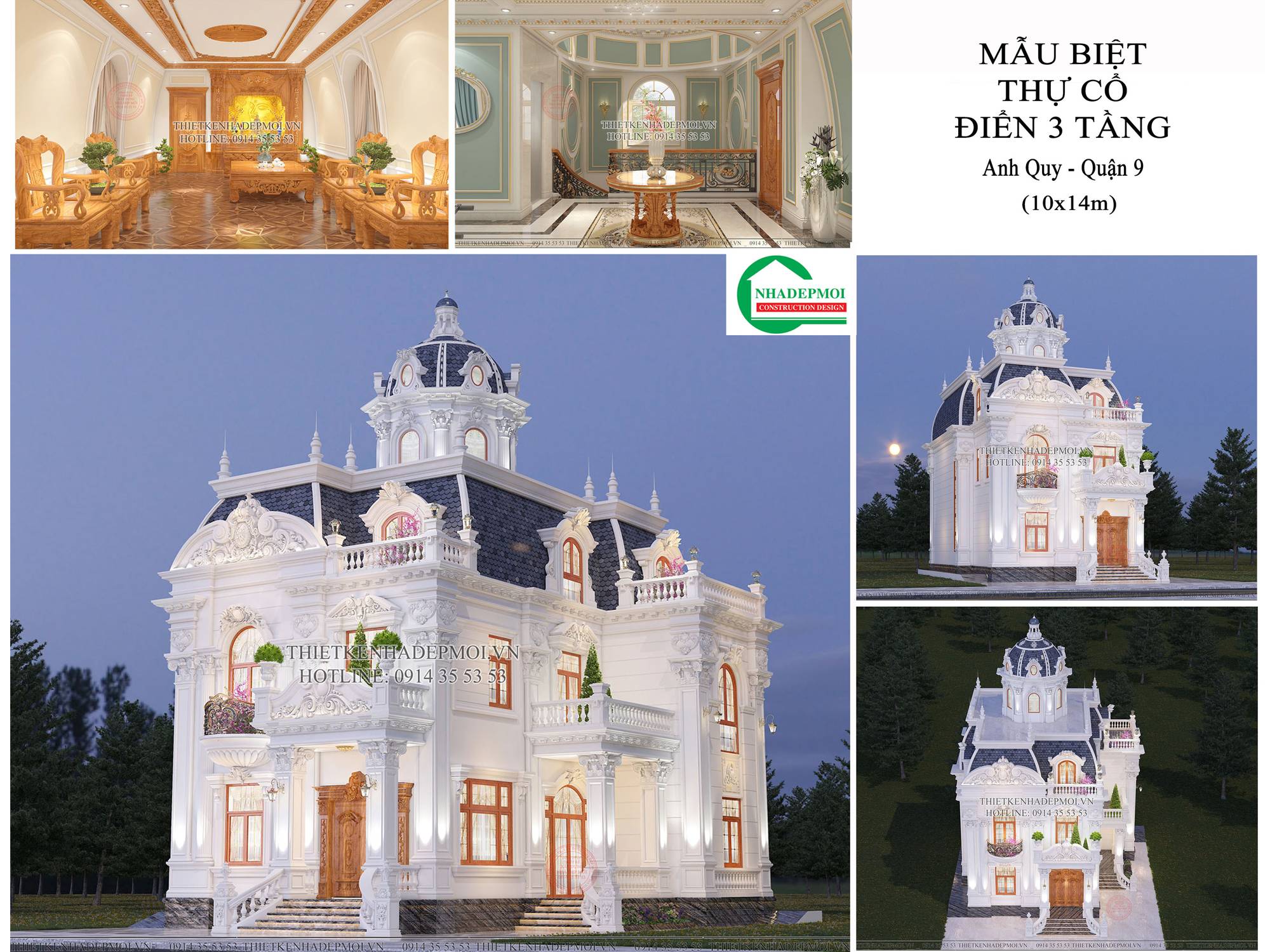 Báo giá thiết kế kiến trúc nhà phố, biệt thự, nhà mái thái đẹp