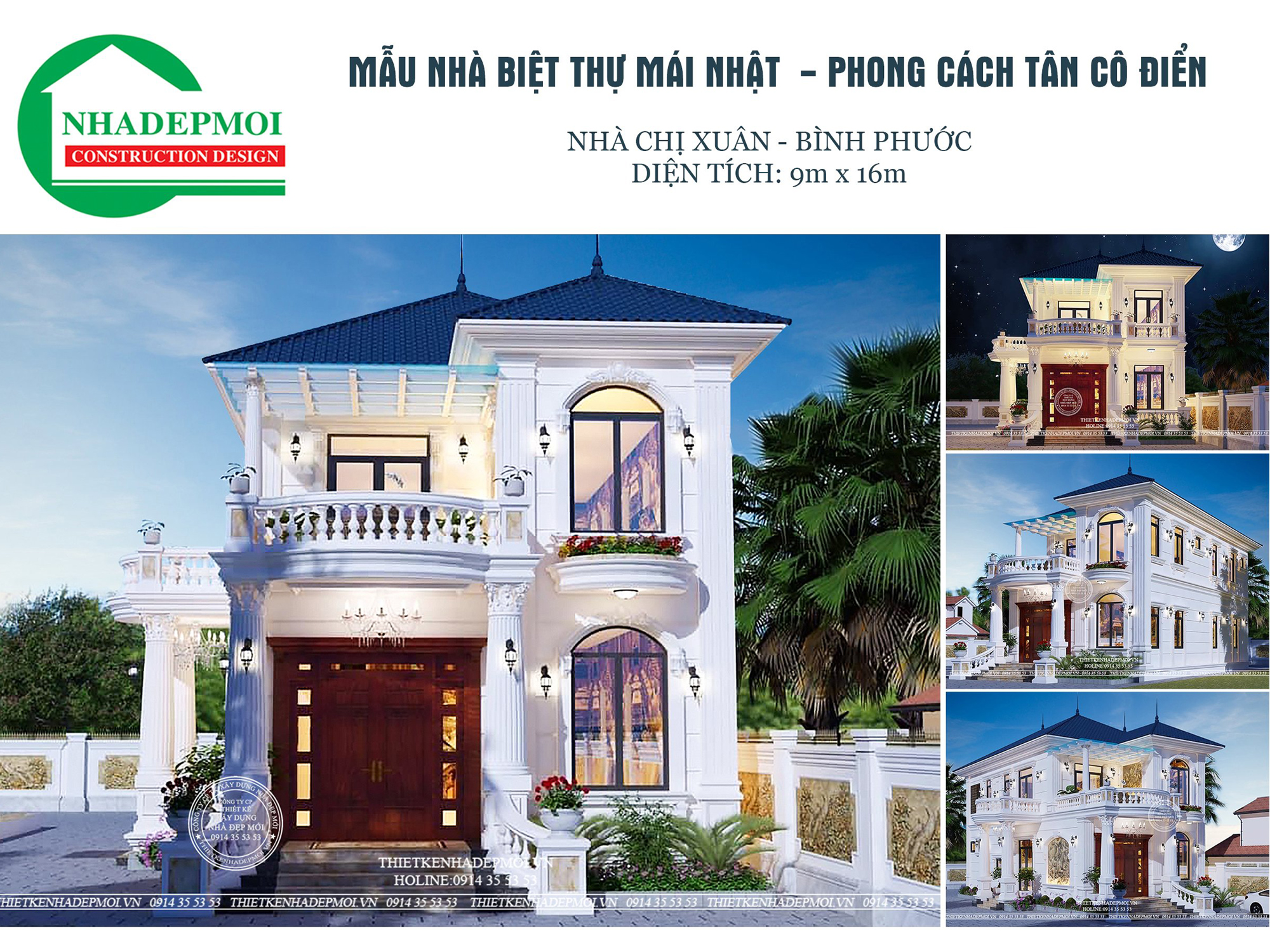 Báo giá thiết kế kiến trúc nhà phố, biệt thự, nhà mái thái đẹp