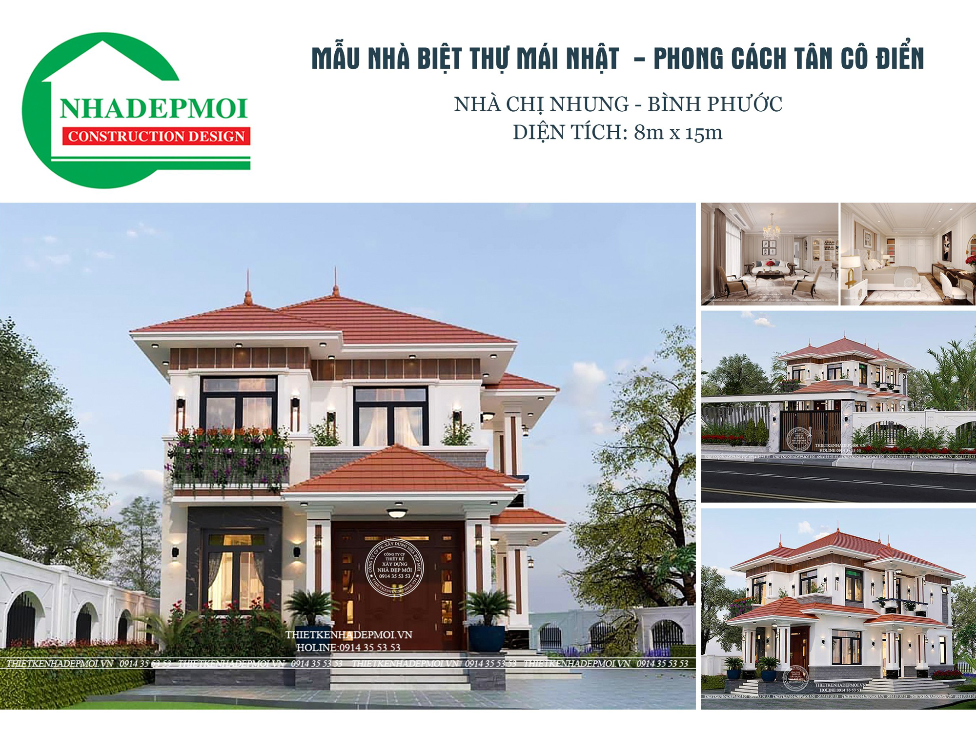 Báo giá thiết kế kiến trúc nhà phố, biệt thự, nhà mái thái đẹp