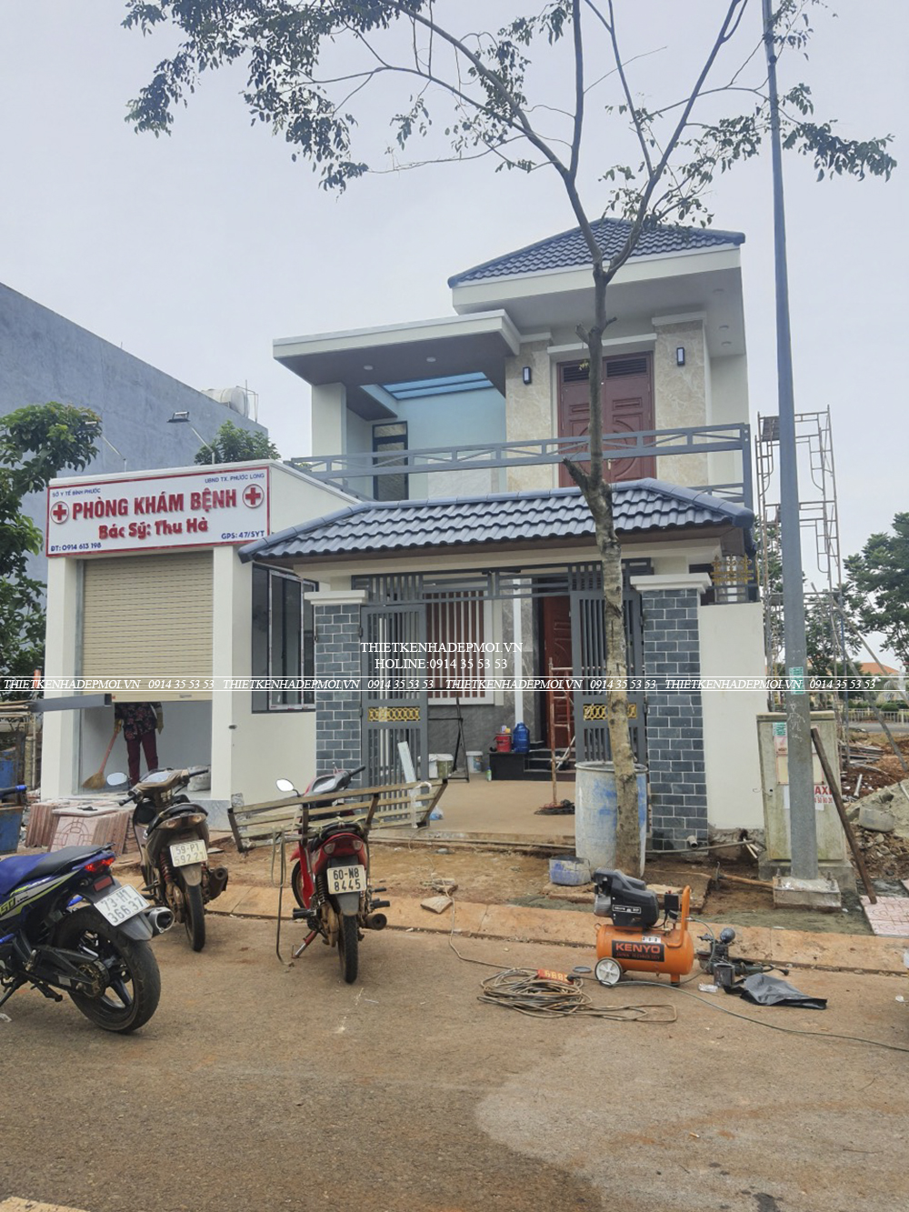 Hình ảnh thi công thực tế biệt thự mái nhật của chị hà - bình phước