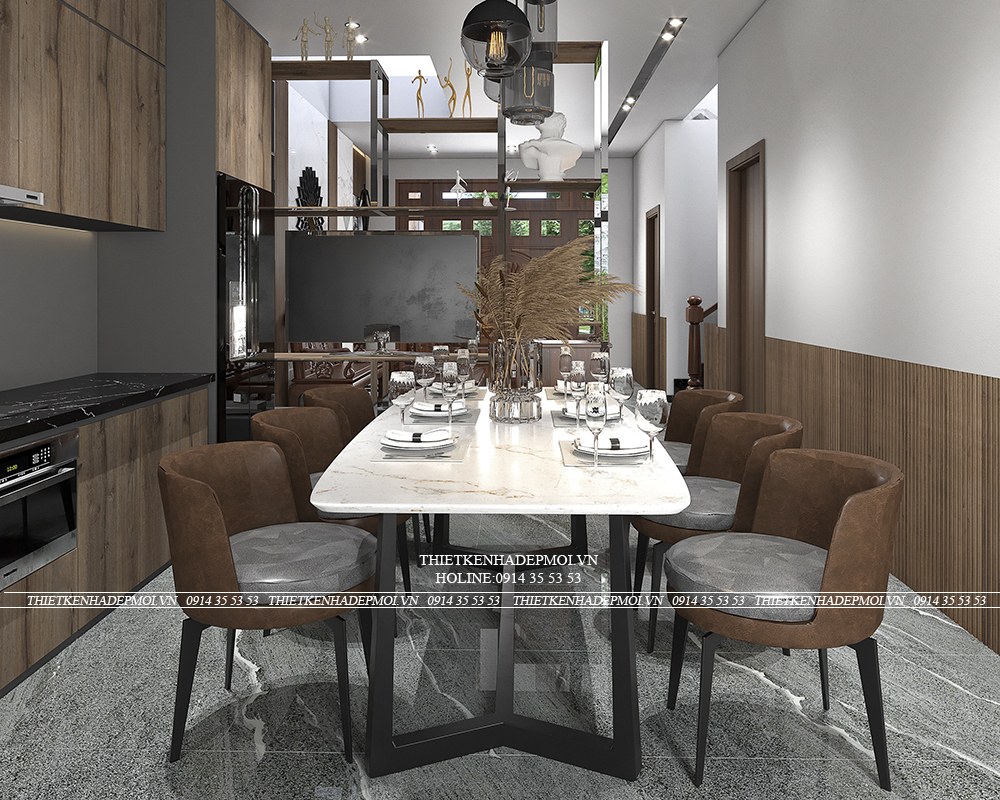 Mẫu nội thất biệt thự mái nhật của chị hà - bình phước