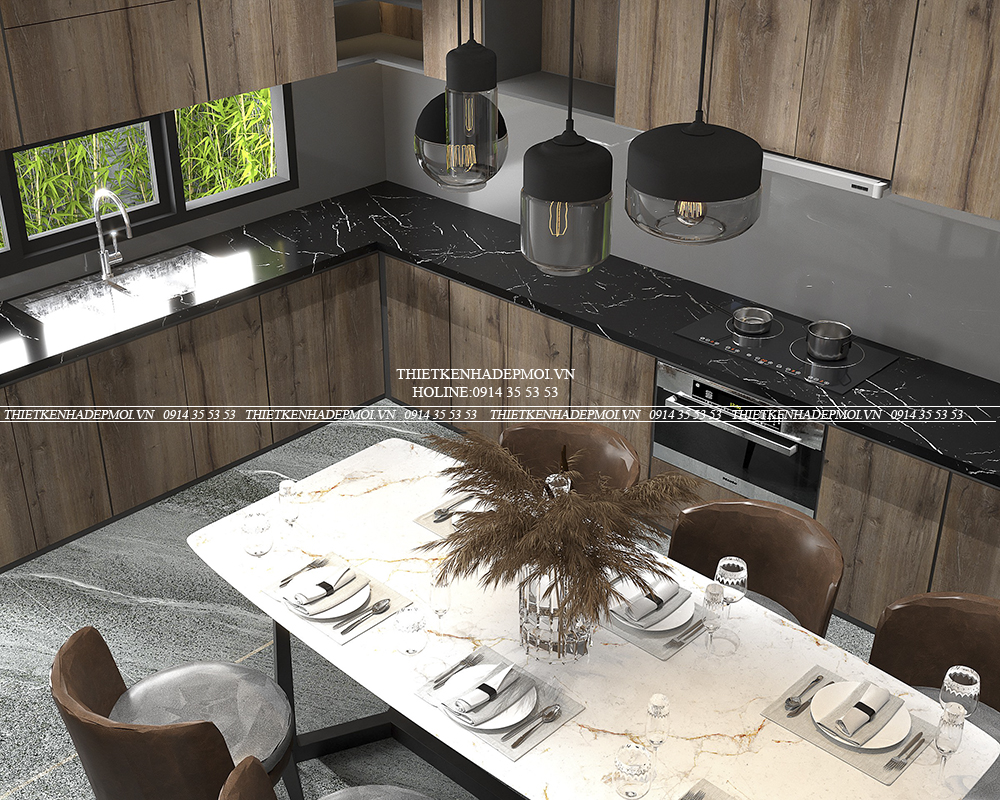 Mẫu nội thất biệt thự mái nhật của chị hà - bình phước