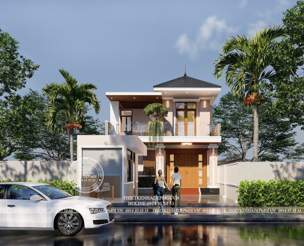 Hình ảnh thi công thực tế biệt thự mái nhật của chị hà - bình phước