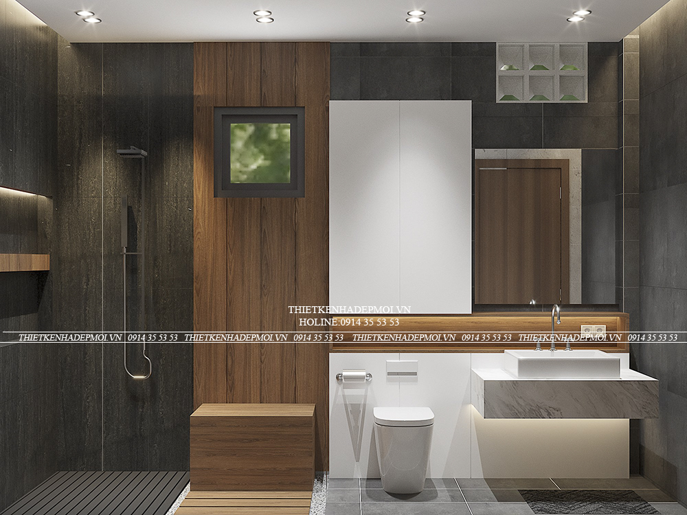 Mẫu nội thất biệt thự mái nhật của chị hà - bình phước