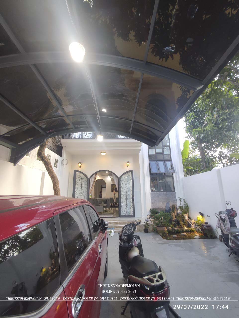Hình ảnh thi công thực tế nhà phố 2 tầng đẹp mắt tại của chị mỹ tại bình dương