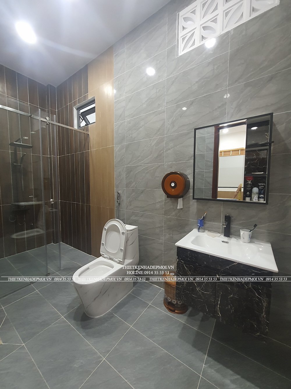 Hình ảnh thi công thực tế biệt thự mái nhật của chị hà - bình phước