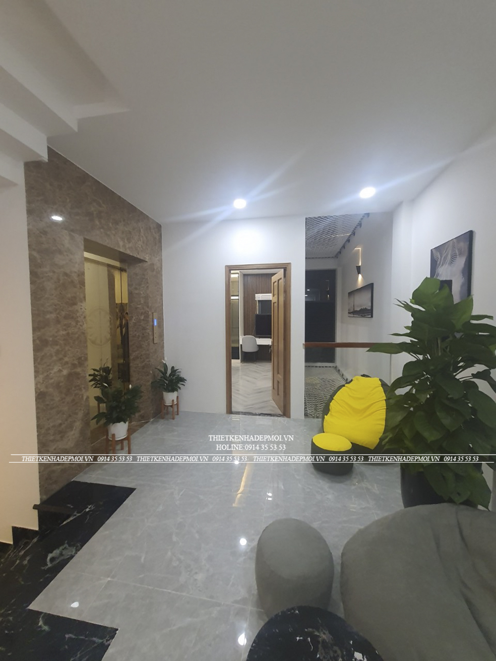 Hình ảnh thi công thực tế nhà phố hiện đại 5 tầng đẹp mắt tại thủ đức