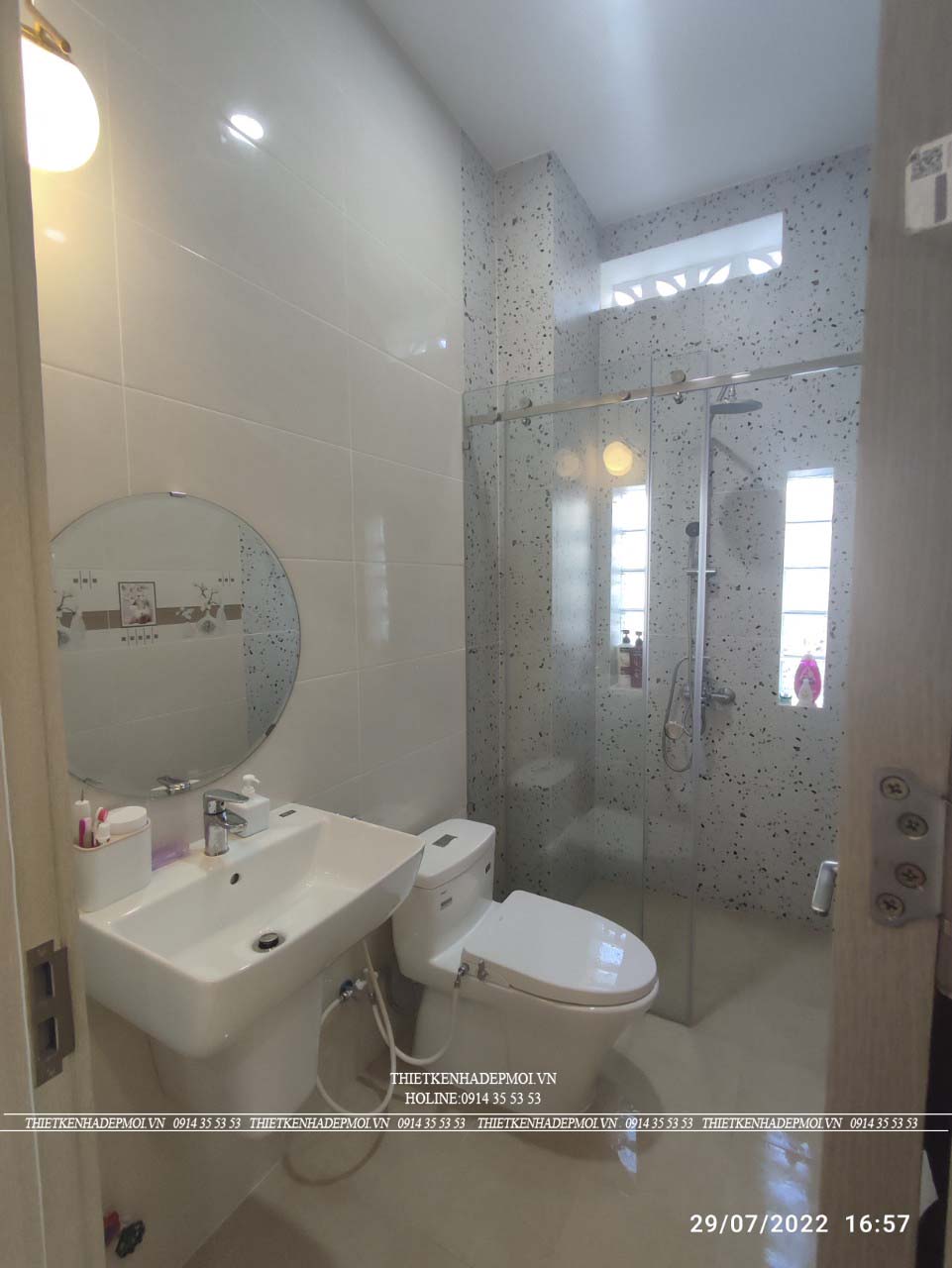 Hình ảnh thi công thực tế nhà phố 2 tầng đẹp mắt tại của chị mỹ tại bình dương