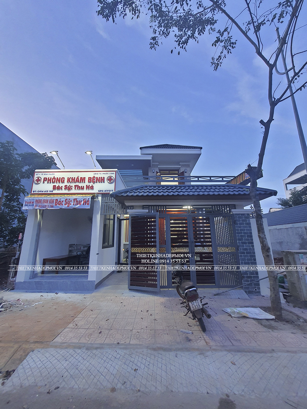 Hình ảnh thi công thực tế biệt thự mái nhật của chị hà - bình phước