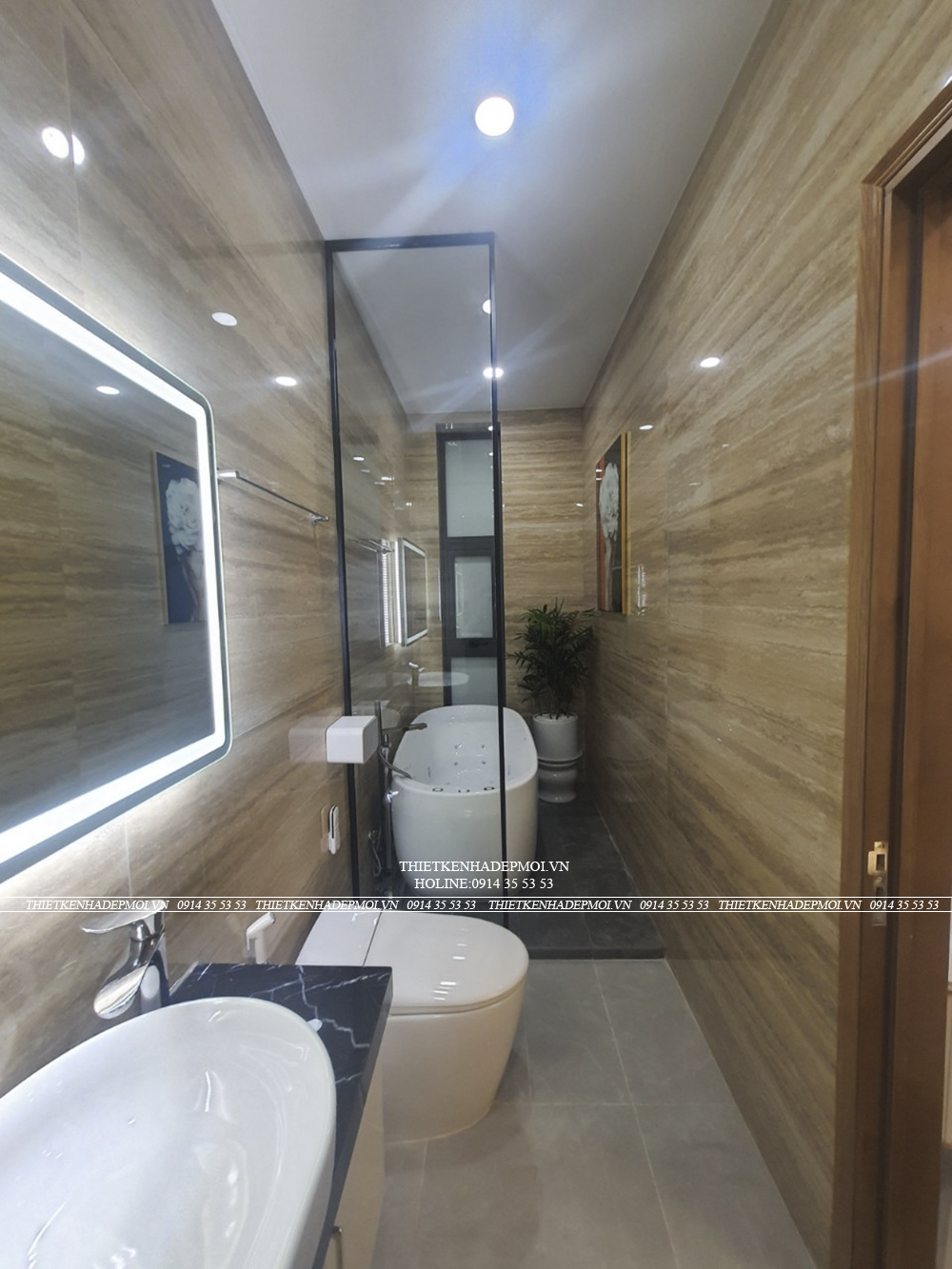 Hình ảnh thi công thực tế nhà phố hiện đại 5 tầng đẹp mắt tại thủ đức