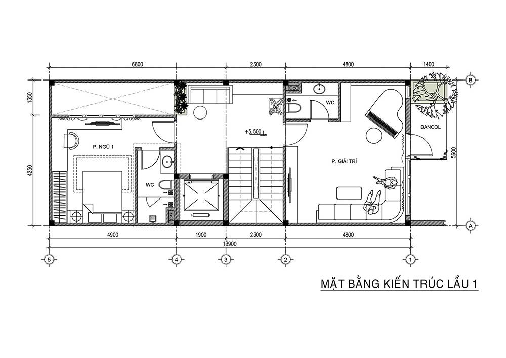Mẫu nội thất nhà phố hiện đại 5 tầng đẹp mắt tại thủ đức