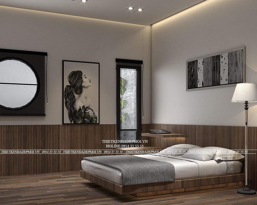 Mẫu nội thất biệt thự mái nhật của chị hà - bình phước