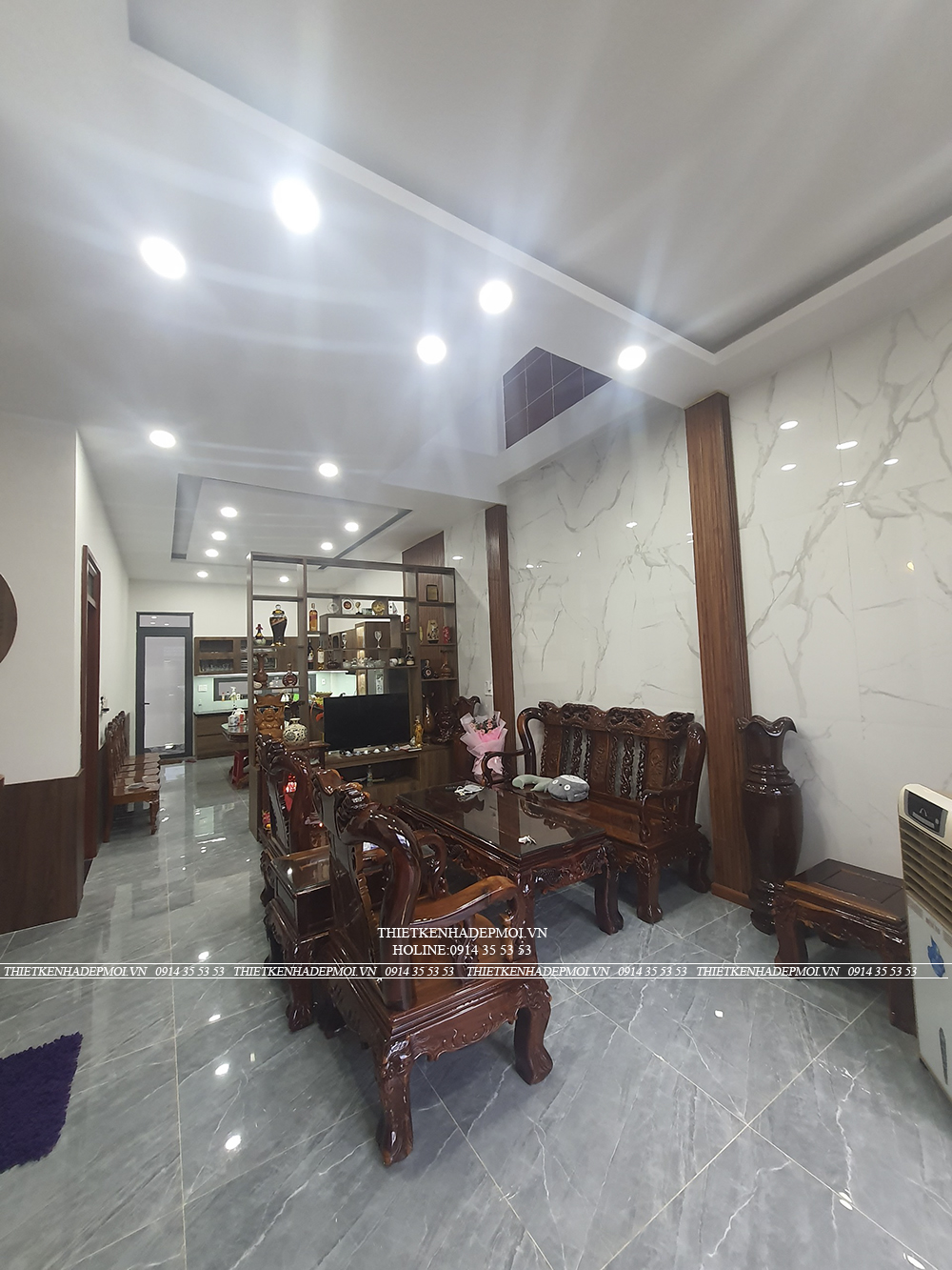 Hình ảnh thi công thực tế biệt thự mái nhật của chị hà - bình phước