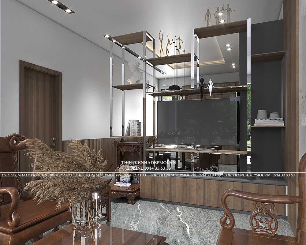 Mẫu nội thất biệt thự mái nhật của chị hà - bình phước