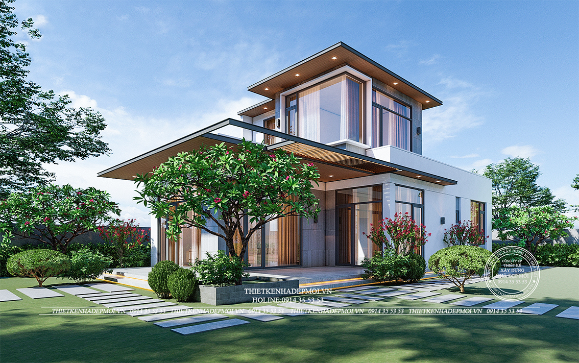 Nhà biệt thự hiện đại sân vườn 2 tầng
