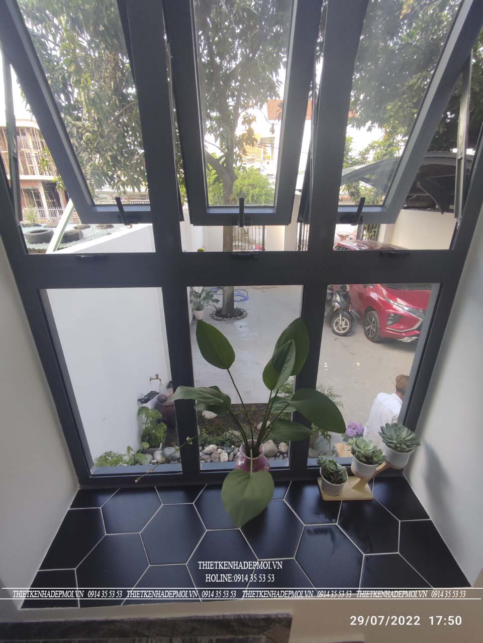 Hình ảnh thi công thực tế nhà phố 2 tầng đẹp mắt tại của chị mỹ tại bình dương