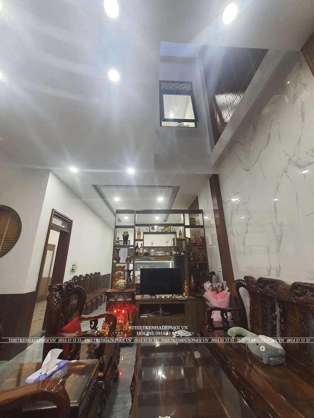 Hình ảnh thi công thực tế biệt thự mái nhật của chị hà - bình phước