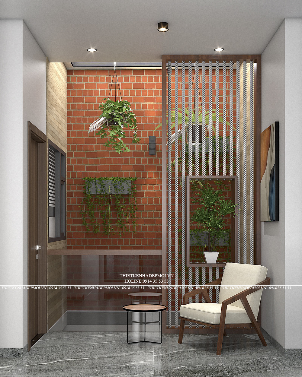 Mẫu nội thất biệt thự mái nhật của chị hà - bình phước