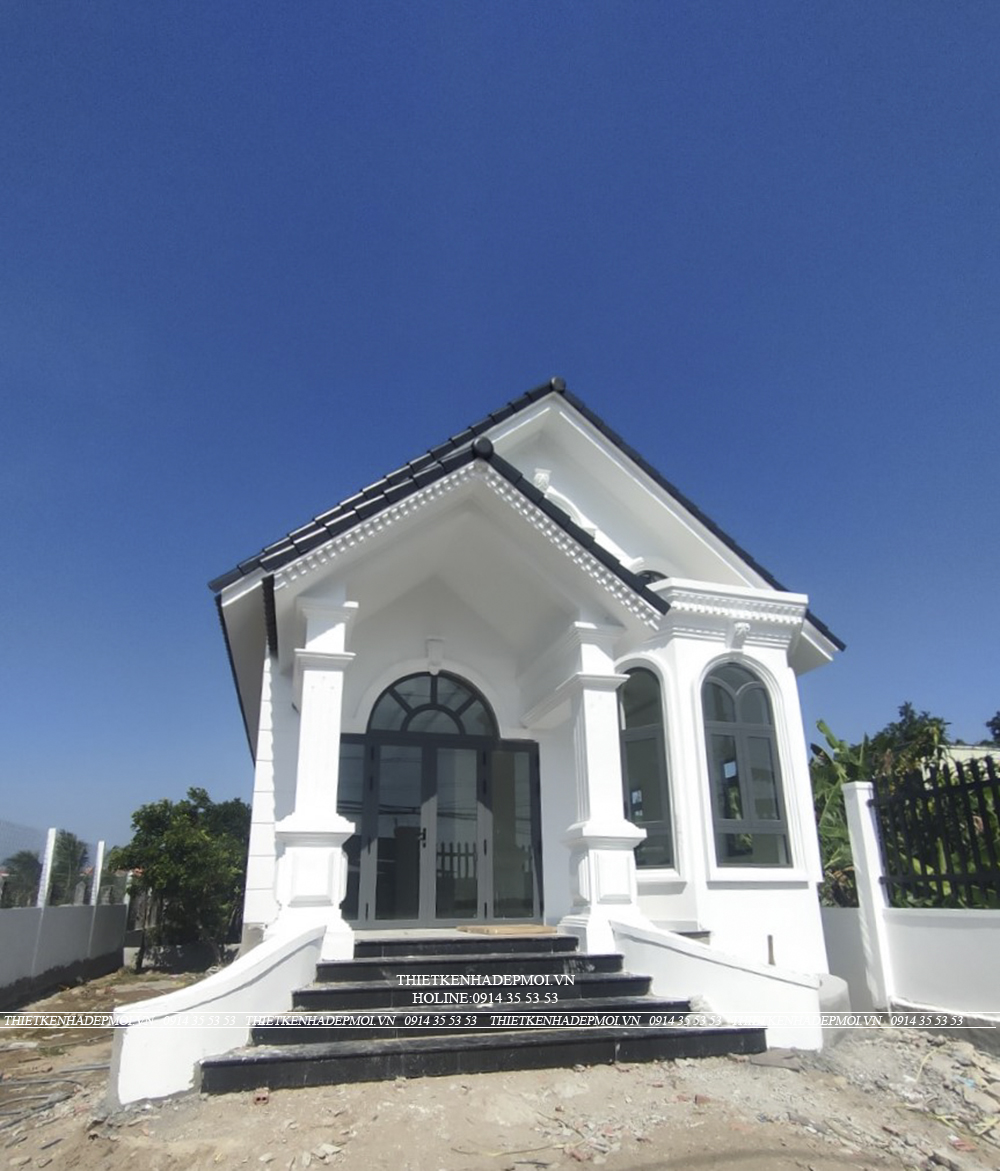Hình ảnh thi công thực tế biệt thự mái thái của anh thái - tiền giang