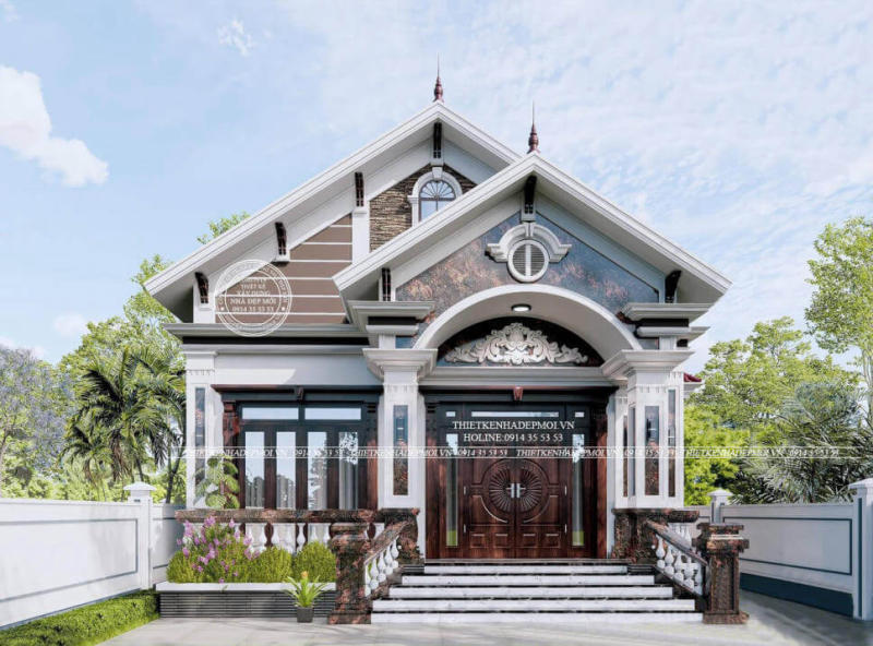 Thiết kế biệt thự sân vườn mái Thái hiện đại, sang trọng