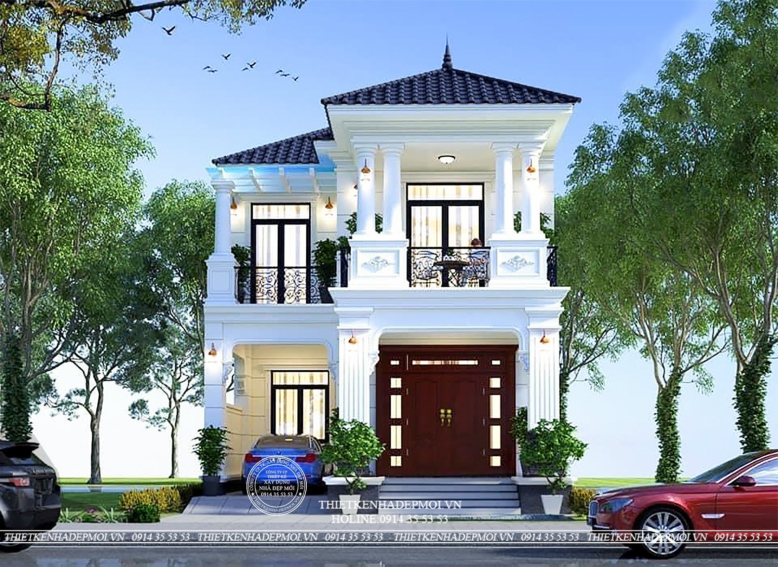 biệt thự 2 tầng mái Nhật 