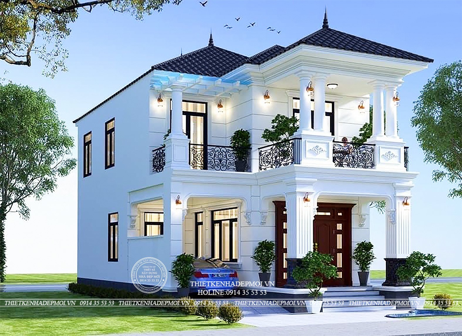 biệt thự 2 tầng mái nhật