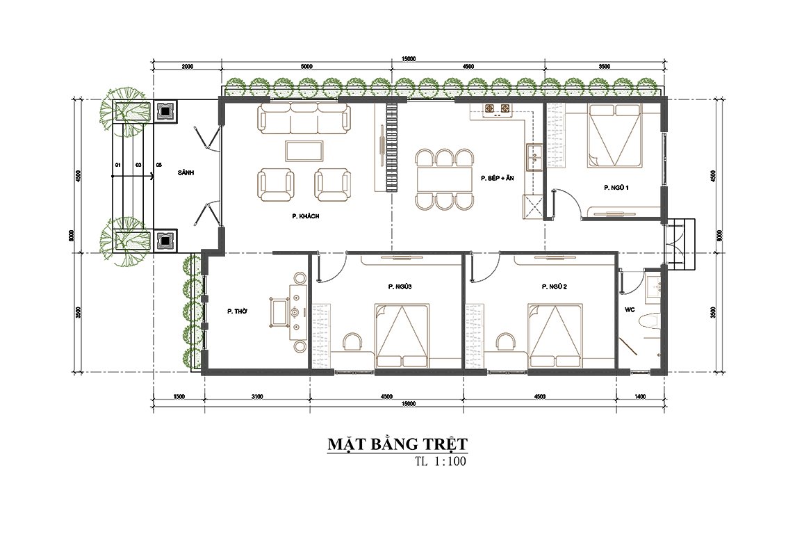 Biệt thự hiện đại 1 tầng 