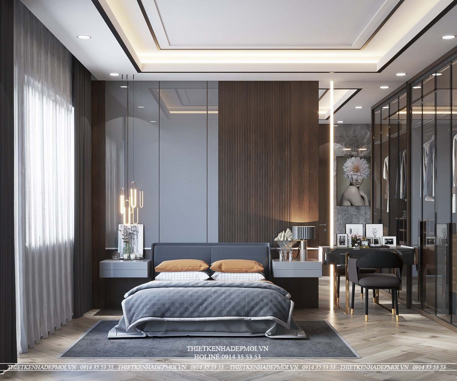 Mẫu nội thất nhà phố hiện đại 5 tầng đẹp mắt tại thủ đức