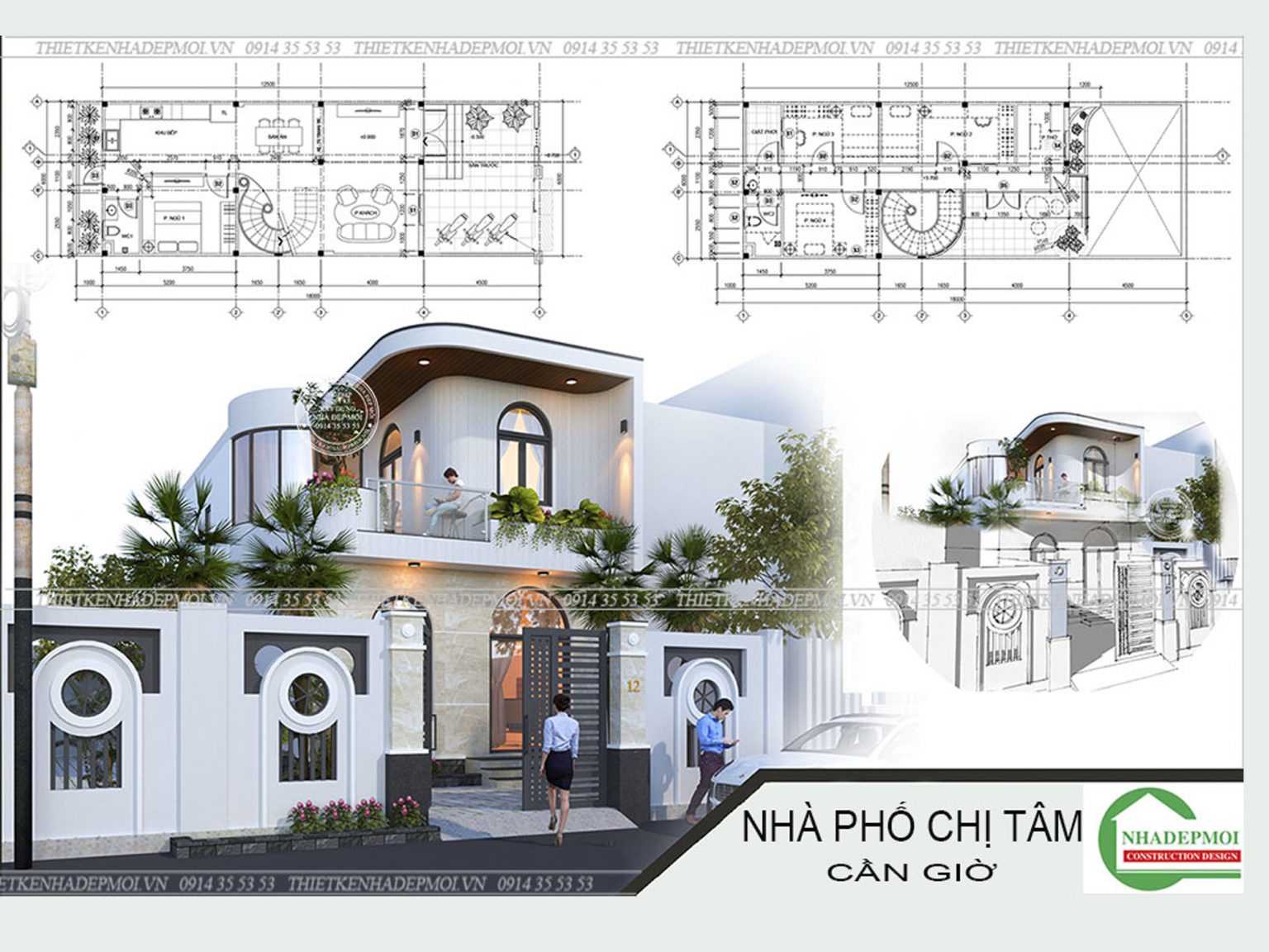 Mẫu nhà phố hiện đại 2 tầng tại Cần Giờ