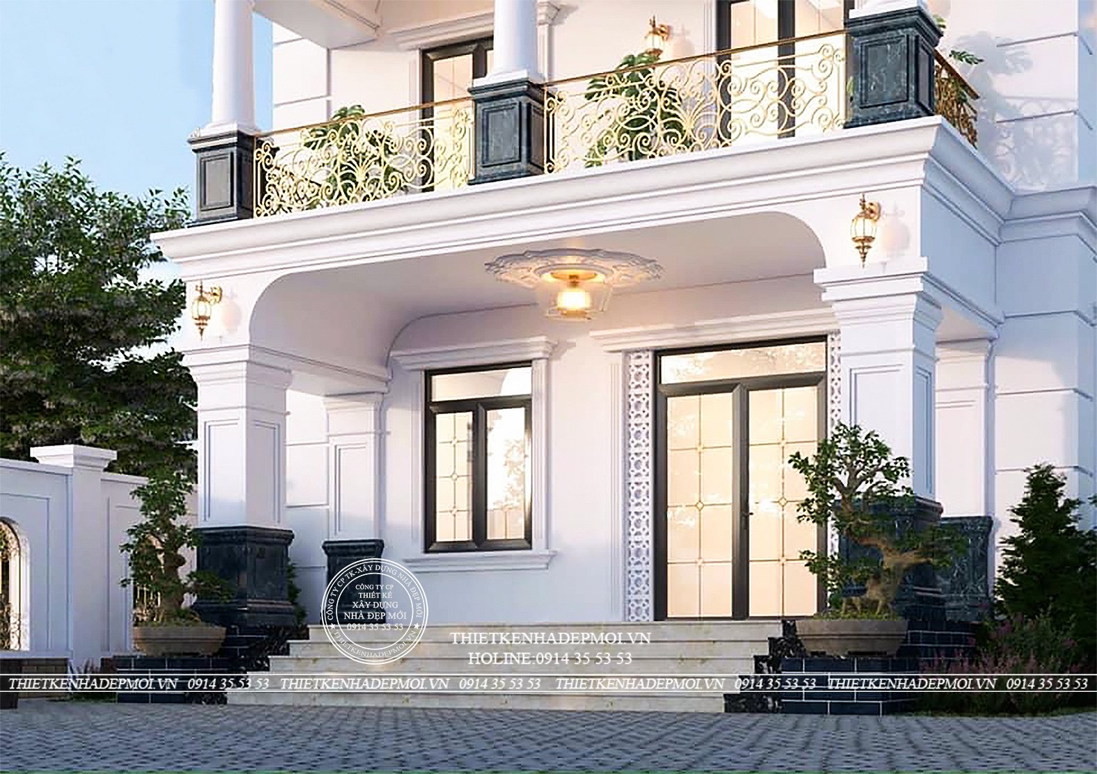 Mẫu biệt thự sân vườn 2 tầng mái nhật - anh hải (bình dương)