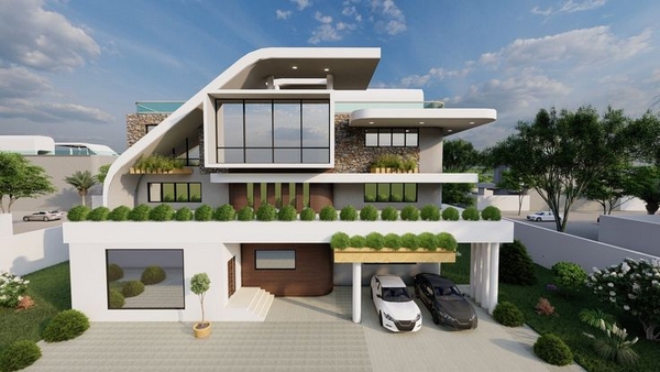 Mẫu nhà biệt thự thiết kế kiểu 3D