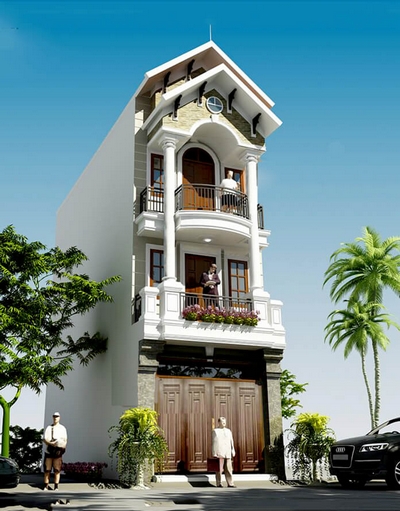 Mẫu nhà ống 3 tầng tân cổ điển kiểu Pháp