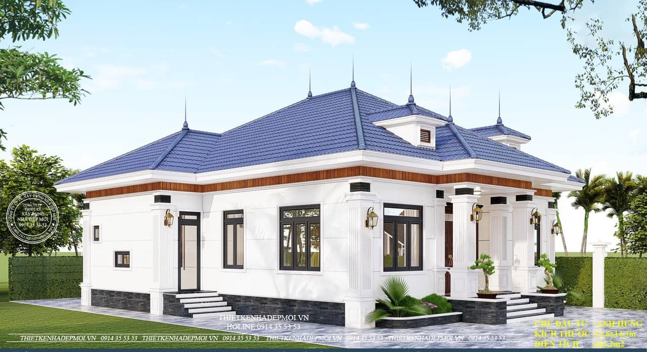 Mẫu nhà phố mái Thái 1 tầng