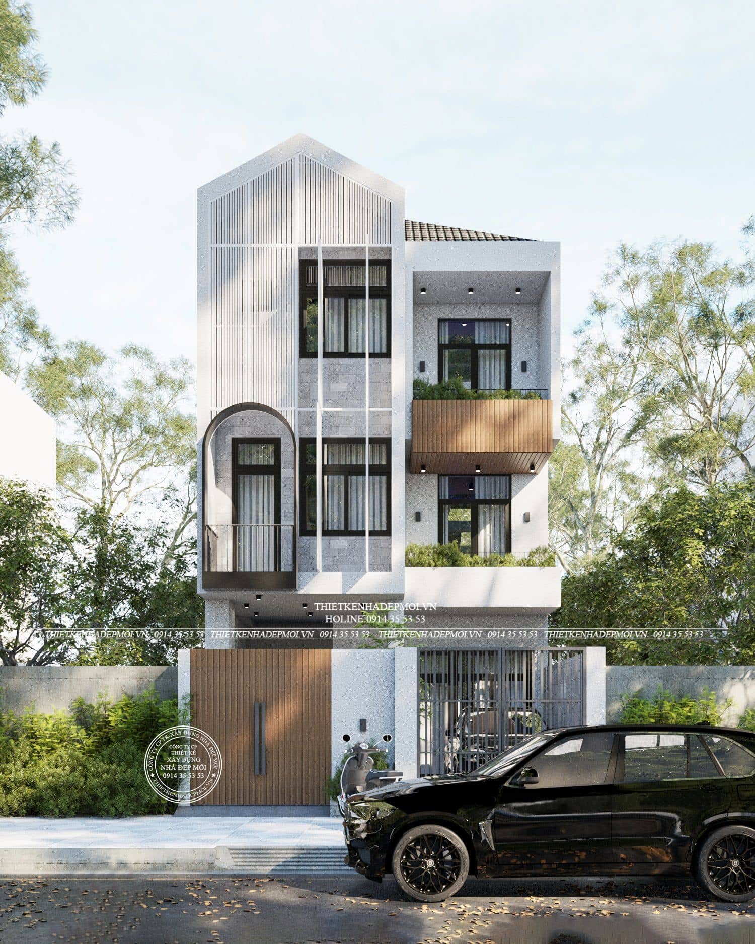 Căn nhà phố hiện đại 3 tầng đôi